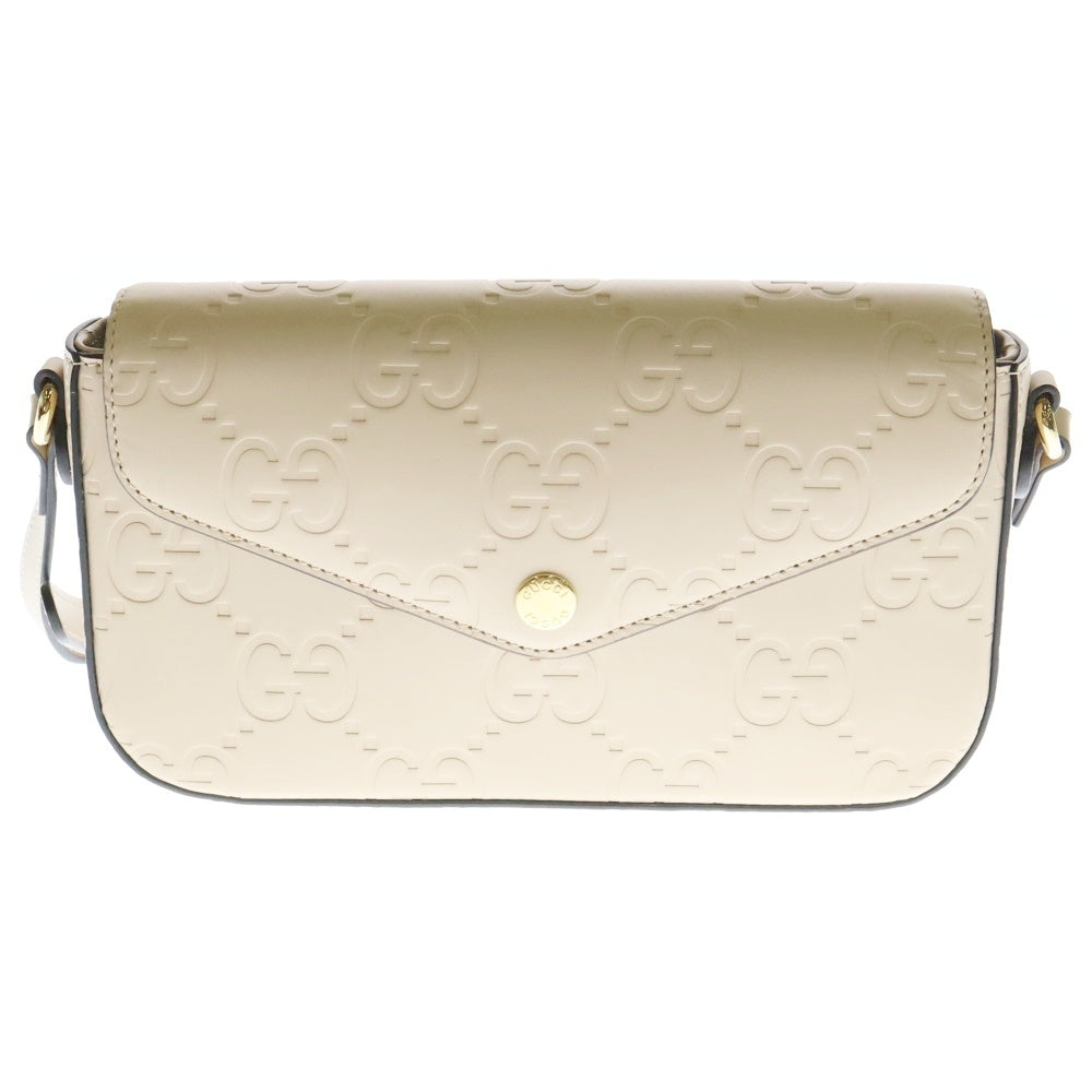 GUCCI(グッチ) GGレザー スーパー ミニショルダーバッグ ゴールド金具 ベージュ 772794