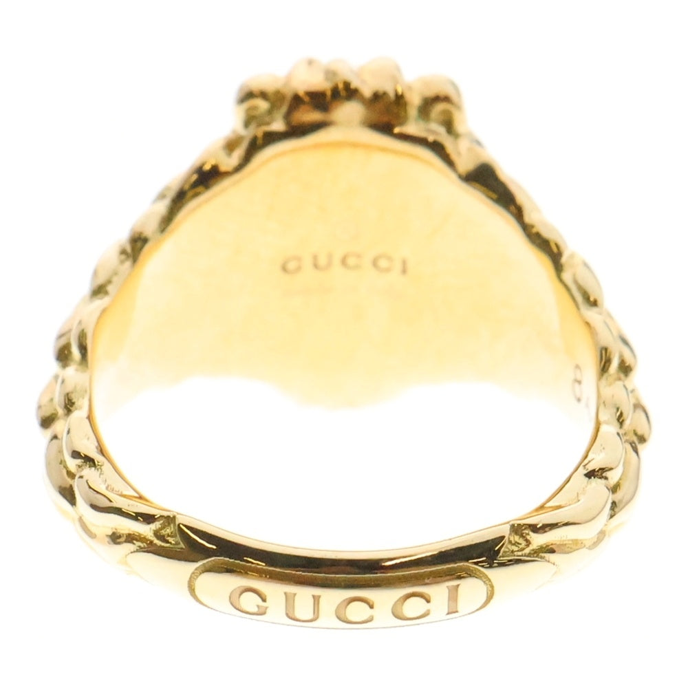 GUCCI(グッチ) ライオンヘッド リング ファイアオパール ダイヤモンド YG イエローゴールド 指輪