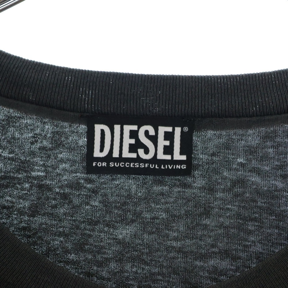 DIESEL(ディーゼル) ピーカブーロゴ Tシャツ 半袖 グレー コットン 3XL A06152