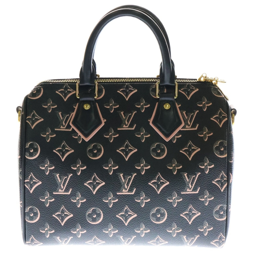 LOUIS VUITTON(ルイヴィトン) モノグラムフォールフォーユー スピーディバンドリエール25 レザーハンドバッグ ブラック×ピンク レディース M20852