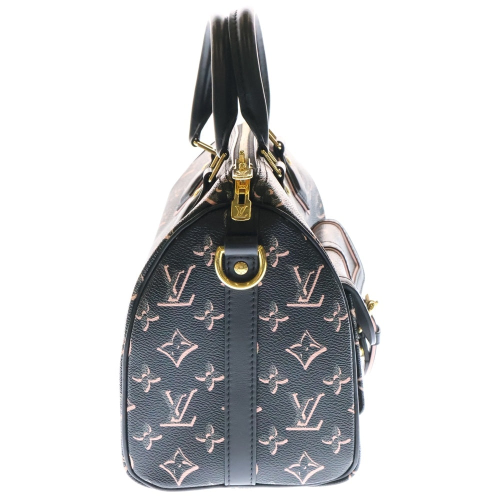 LOUIS VUITTON(ルイヴィトン) モノグラムフォールフォーユー スピーディバンドリエール25 レザーハンドバッグ ブラック×ピンク レディース M20852