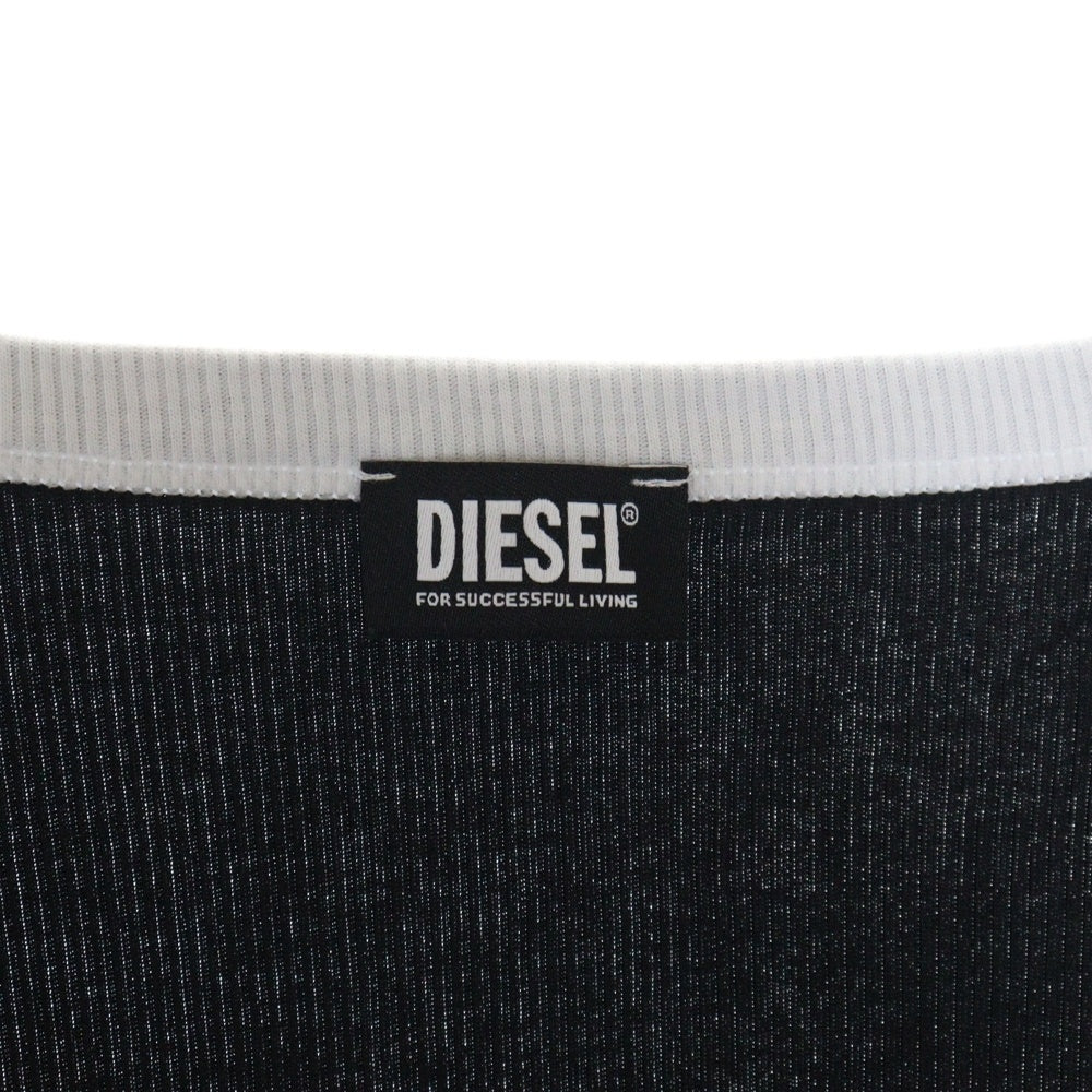 DIESEL(ディーゼル) タンクトップ ブラック×ホワイト コットン
