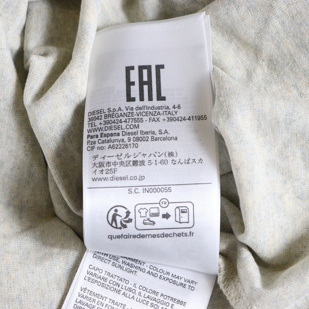 DIESEL(ディーゼル) Tシャツ 半袖 アイボリー フロントプリント コットン A11441