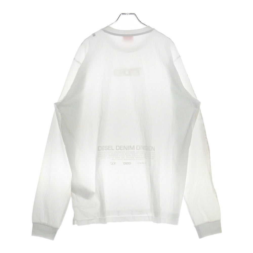 DIESEL(ディーゼル) DDDロゴ クルーネック 長袖 Tシャツ ロンT ホワイト A11281