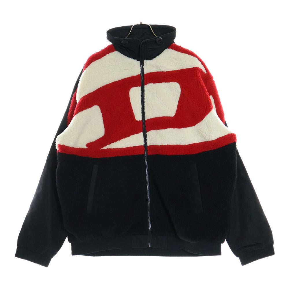DIESEL(ディーゼル) ボアジャケット アウター ブラック×ホワイト×レッド ポリエステル XXL