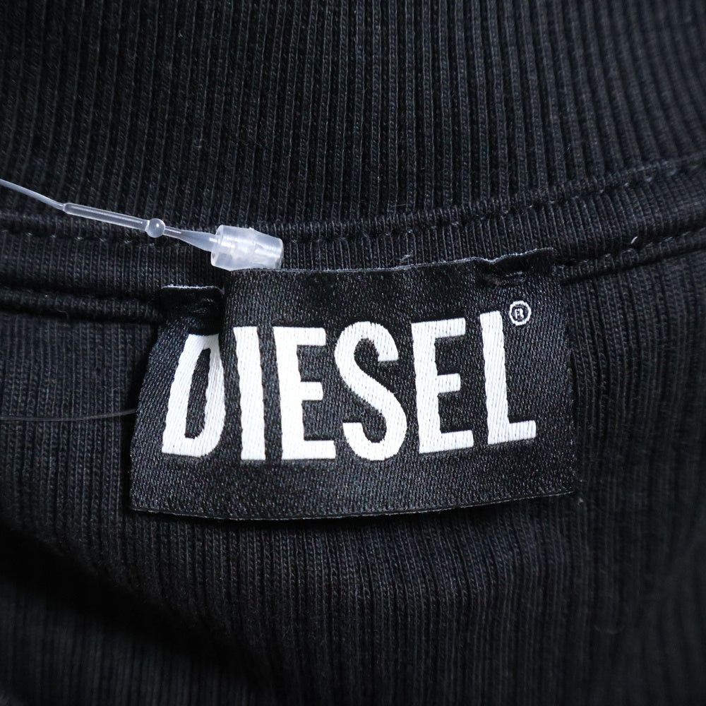 DIESEL(ディーゼル) ロゴ ワッフル半袖Tシャツ ブラック