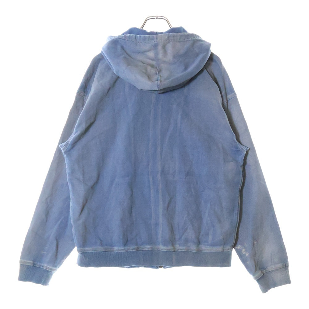 DIESEL(ディーゼル) D GIR S ラバーコーティング 加工 Dロゴ ジップアップ スウェットパーカー フーディー ブルー A13116