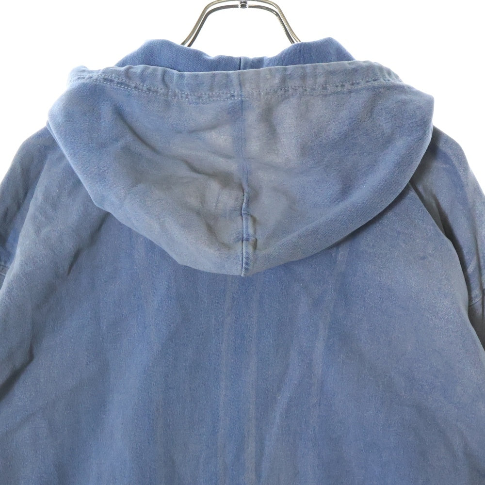 DIESEL(ディーゼル) D GIR S ラバーコーティング 加工 Dロゴ ジップアップ スウェットパーカー フーディー ブルー A13116