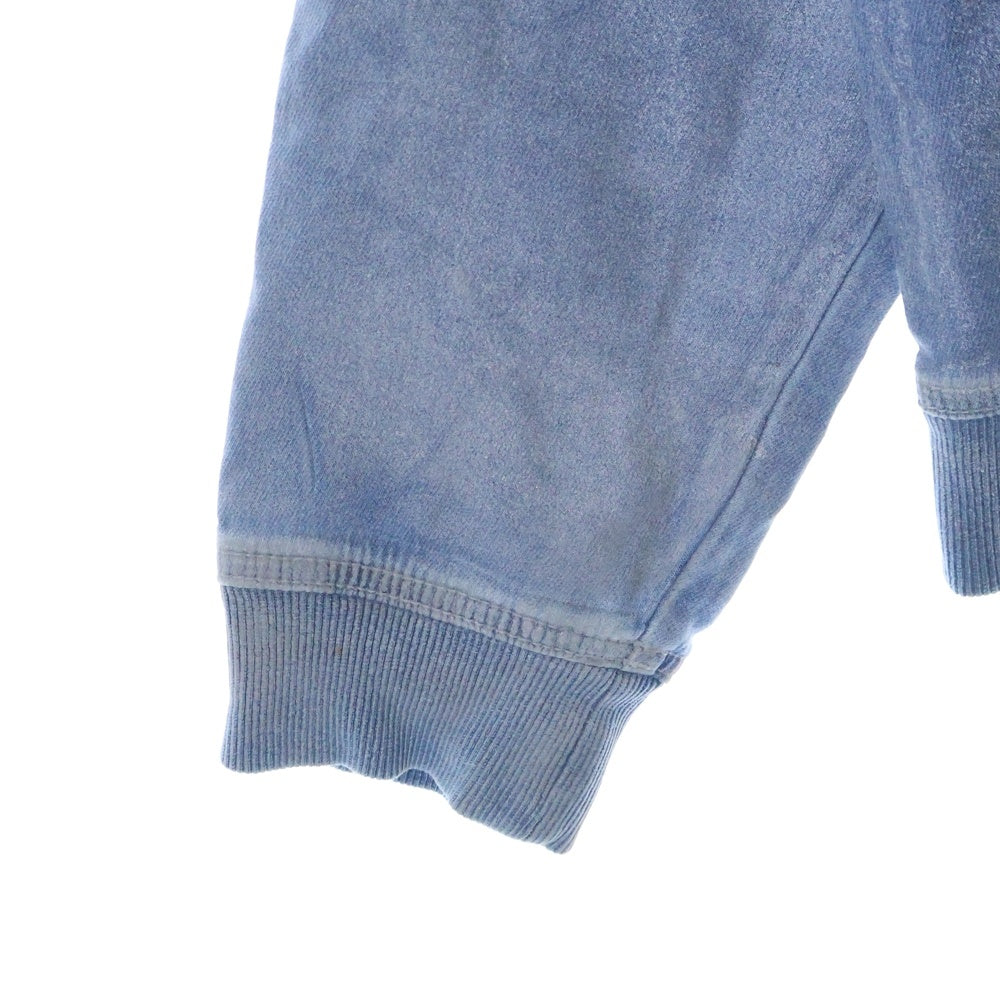 DIESEL(ディーゼル) D GIR S ラバーコーティング 加工 Dロゴ ジップアップ スウェットパーカー フーディー ブルー A13116