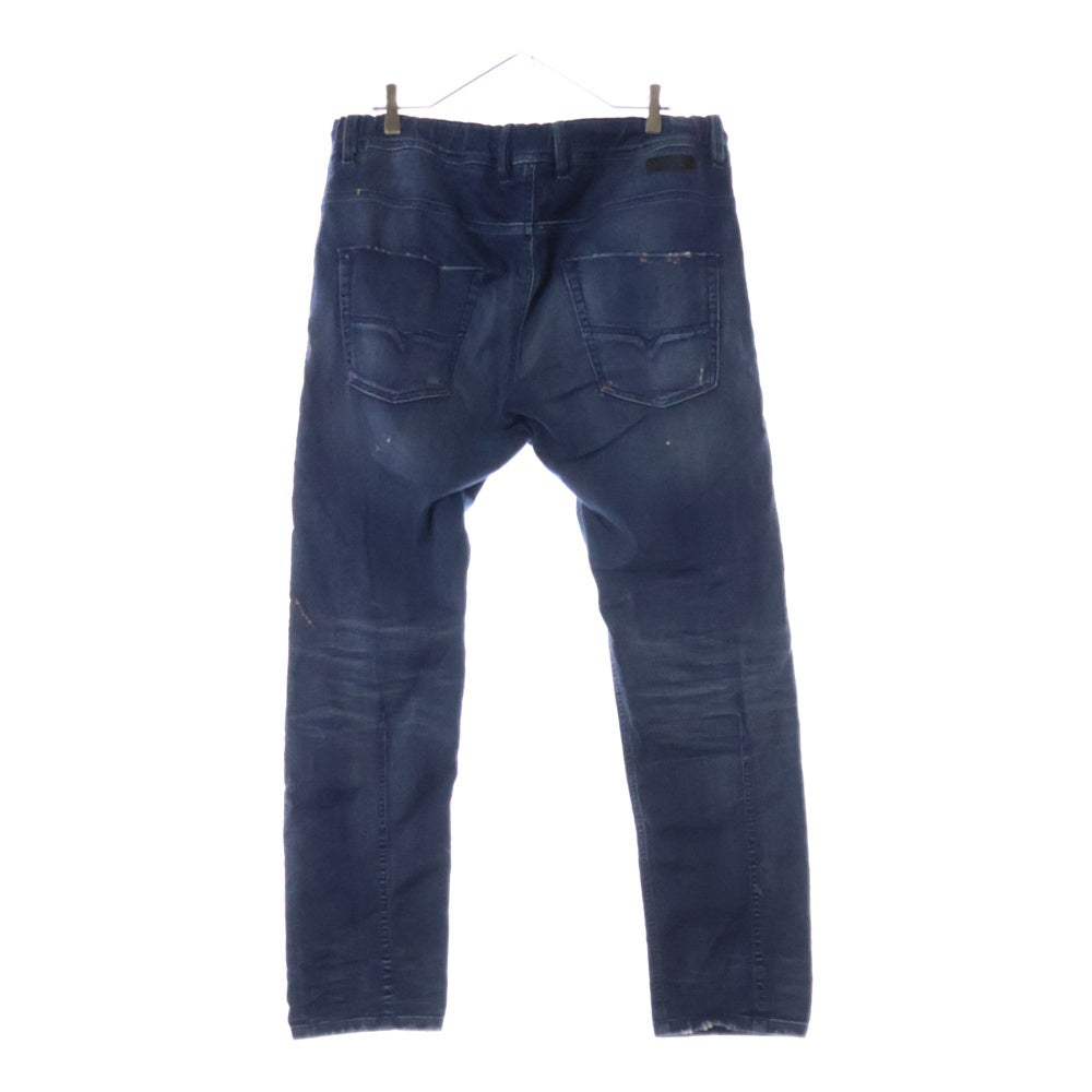 DIESEL(ディーゼル) KROOLEY-NE ダメージ加工 ジョガー ジーンズ スウェットパンツ インディゴ R96QH