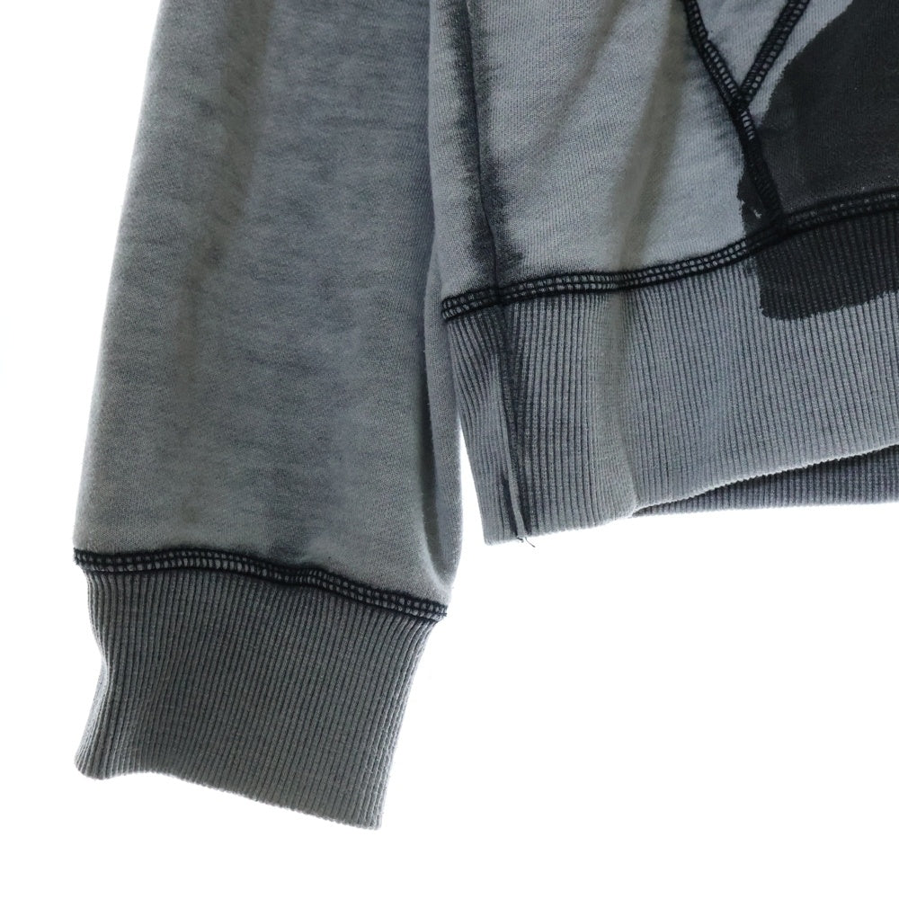 DIESEL(ディーゼル) S-GINN-HOOD-ZIP-L1 ロゴプリント ジップアップ スウェットパーカー フーディー グレー 0IJAT