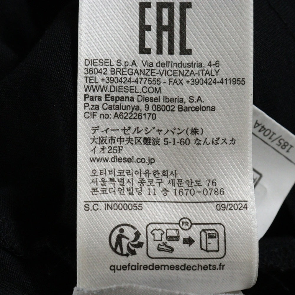 DIESEL(ディーゼル) T-JUST-LS-CX11 ロゴプリント ロングスリーブ 長袖Tシャツ カットソー ブラック RPATI