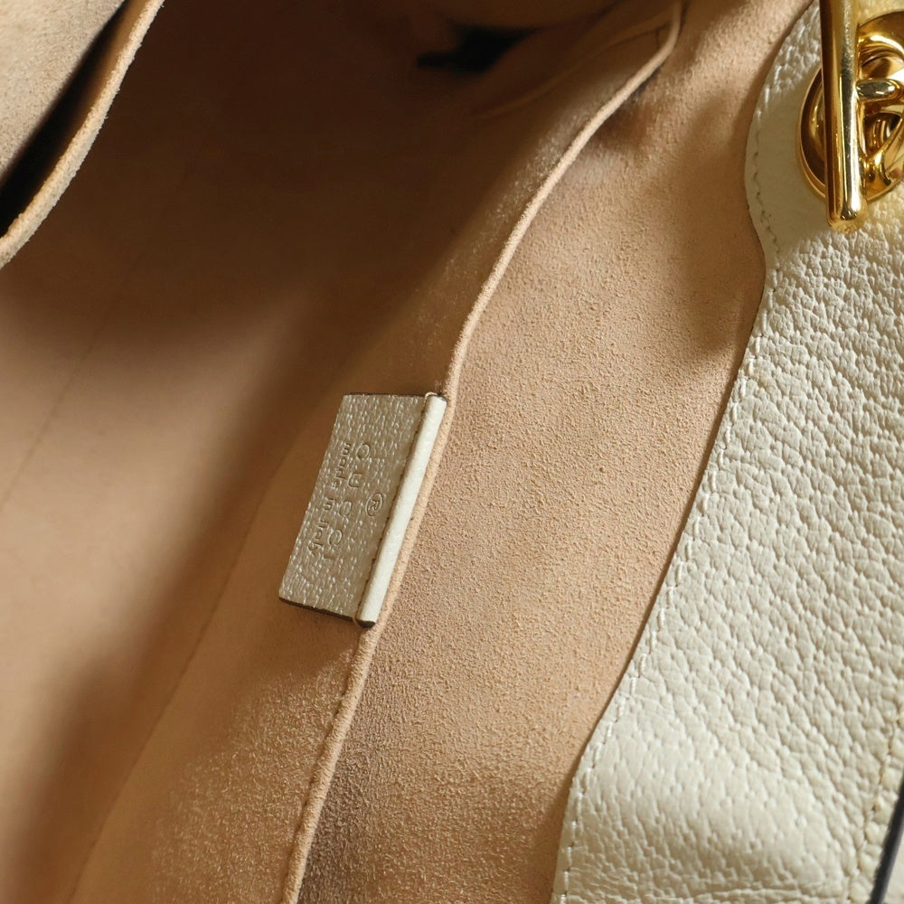 GUCCI(グッチ) GGスプリーム パドロック スモール チェーン 2wayバッグ ショルダーバッグ PVCレザー ベージュ×ネイビー 498156