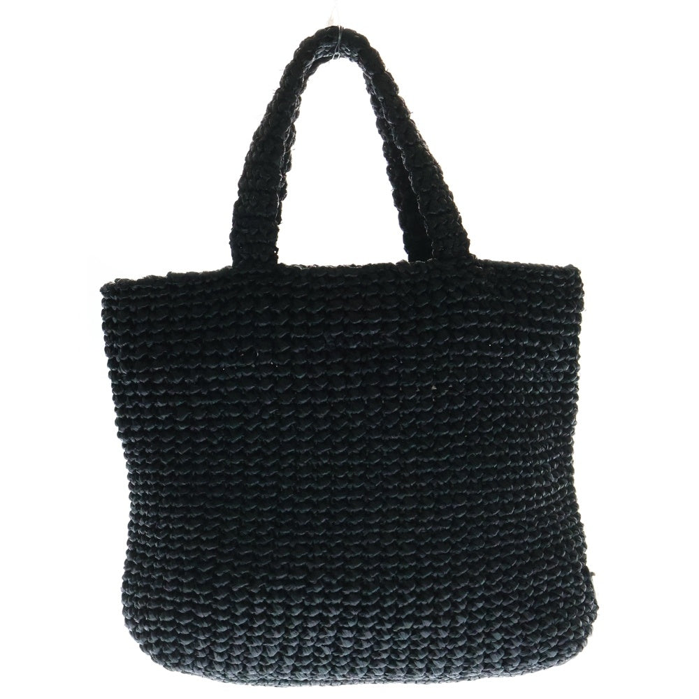 PRADA(プラダ) クロシェ トートバッグ ハンドバッグ ブラック ラフィア 1BG422