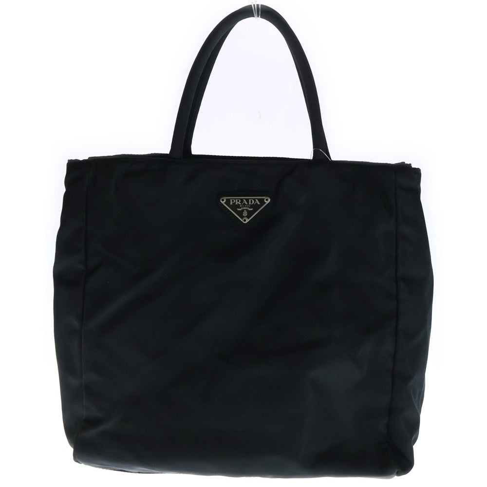 PRADA(プラダ) トートバッグ ハンドバッグ ミニバッグ ロゴ三角プレート ブラック シルバー金具 ナイロン