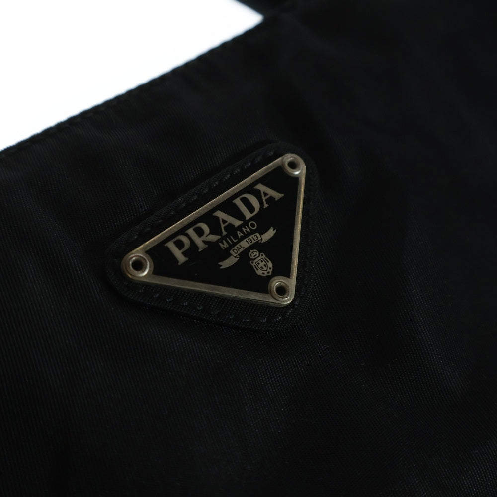 PRADA(プラダ) トートバッグ ハンドバッグ ミニバッグ ロゴ三角プレート ブラック シルバー金具 ナイロン