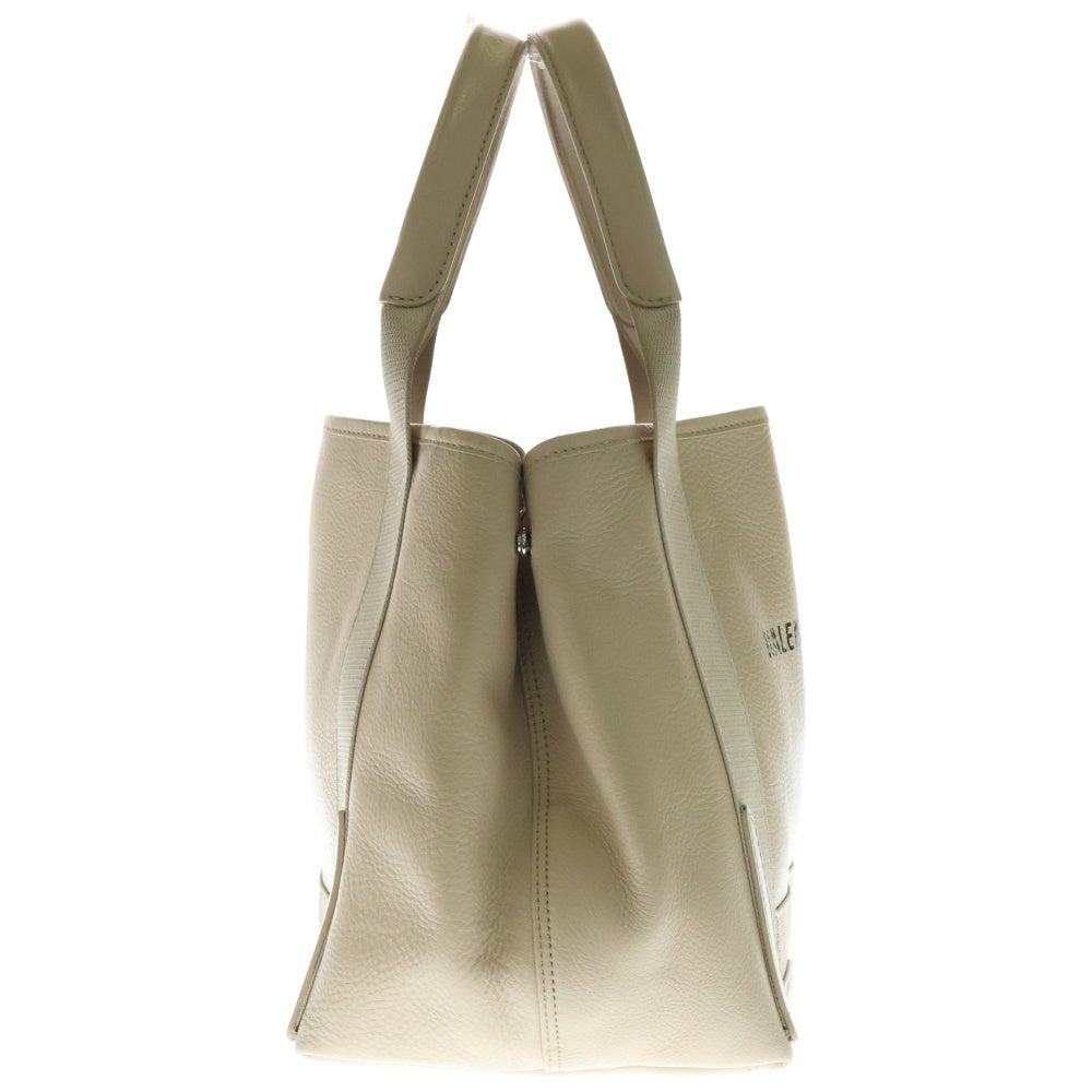 BALENCIAGA(バレンシアガ) ネイビーカバスS トートバッグ ハンドバッグ シルバー金具 ベージュ レザー