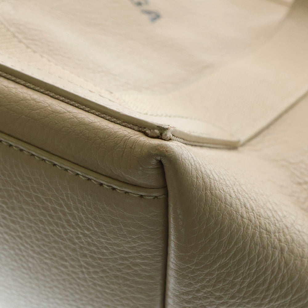 BALENCIAGA(バレンシアガ) ネイビーカバスS トートバッグ ハンドバッグ シルバー金具 ベージュ レザー