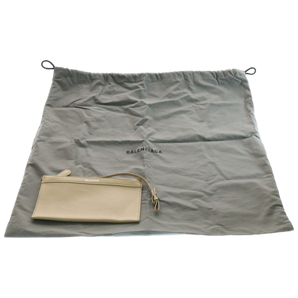 BALENCIAGA(バレンシアガ) ネイビーカバスS トートバッグ ハンドバッグ シルバー金具 ベージュ レザー