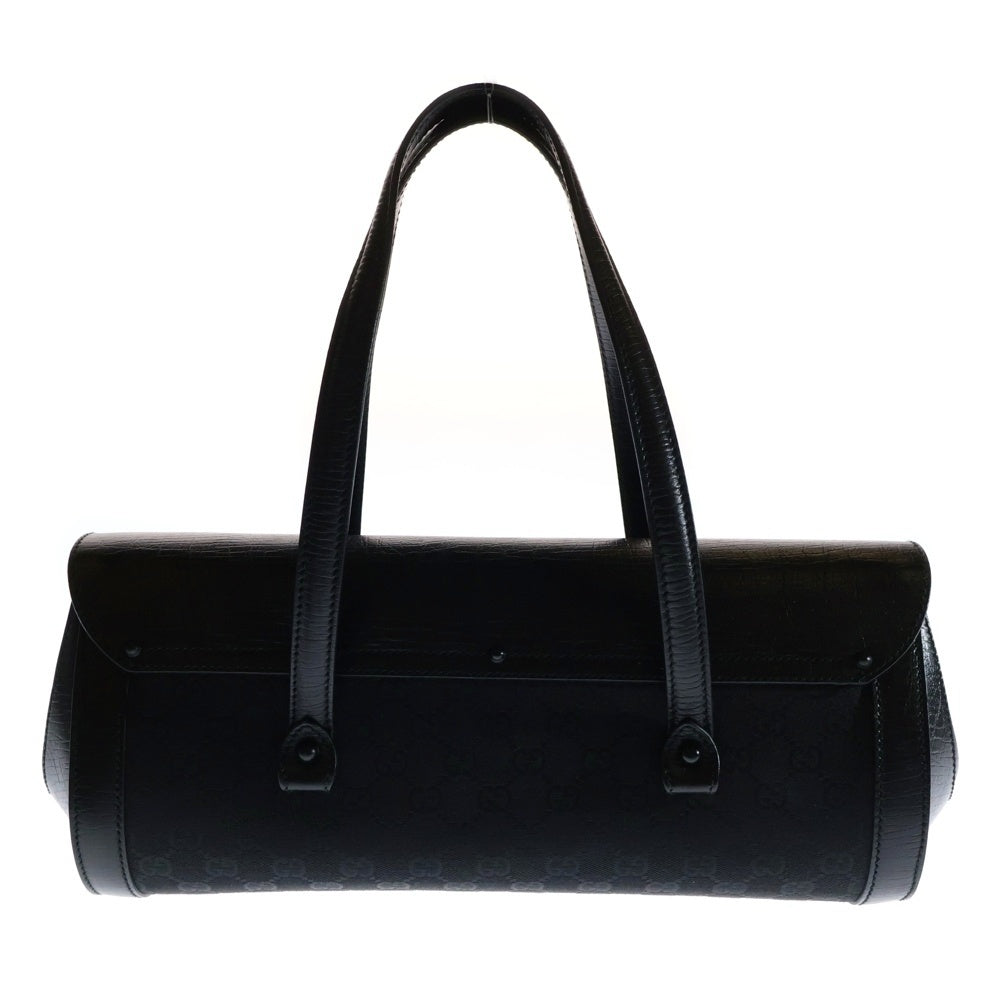 GUCCI(グッチ) バンブー ハンドバッグ ボストンバッグ ブラック キャンバス×レザー 111715