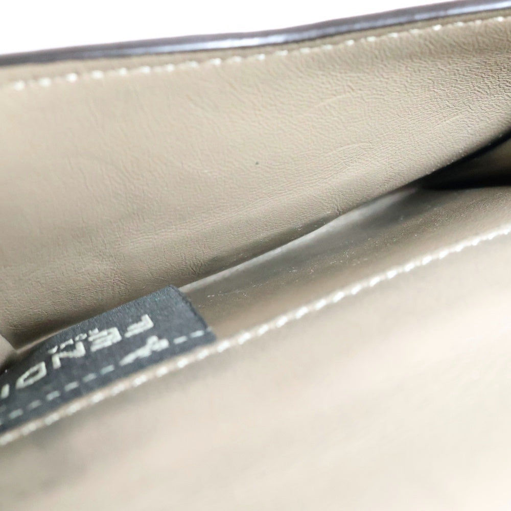 FENDI(フェンディ) ピーカブー 三つ折り財布 コンパクトウォレット コインケース シルバー金具 ベージュ レザー