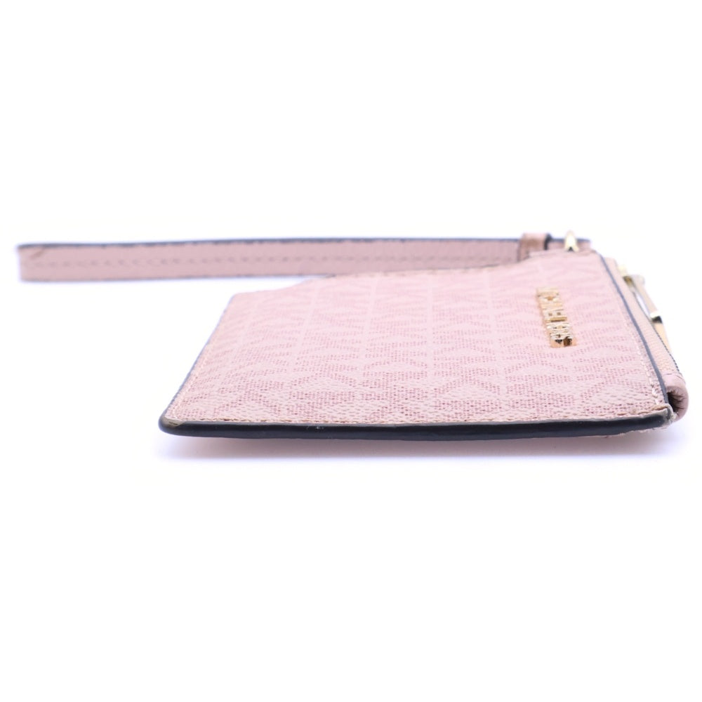 MICHAEL KORS(マイケルコース) MKロゴ ストラップ付レザーフラグメントケース カードケース ピンク