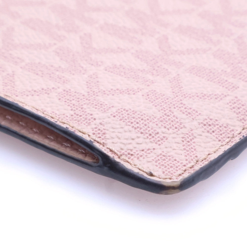 MICHAEL KORS(マイケルコース) MKロゴ ストラップ付レザーフラグメントケース カードケース ピンク