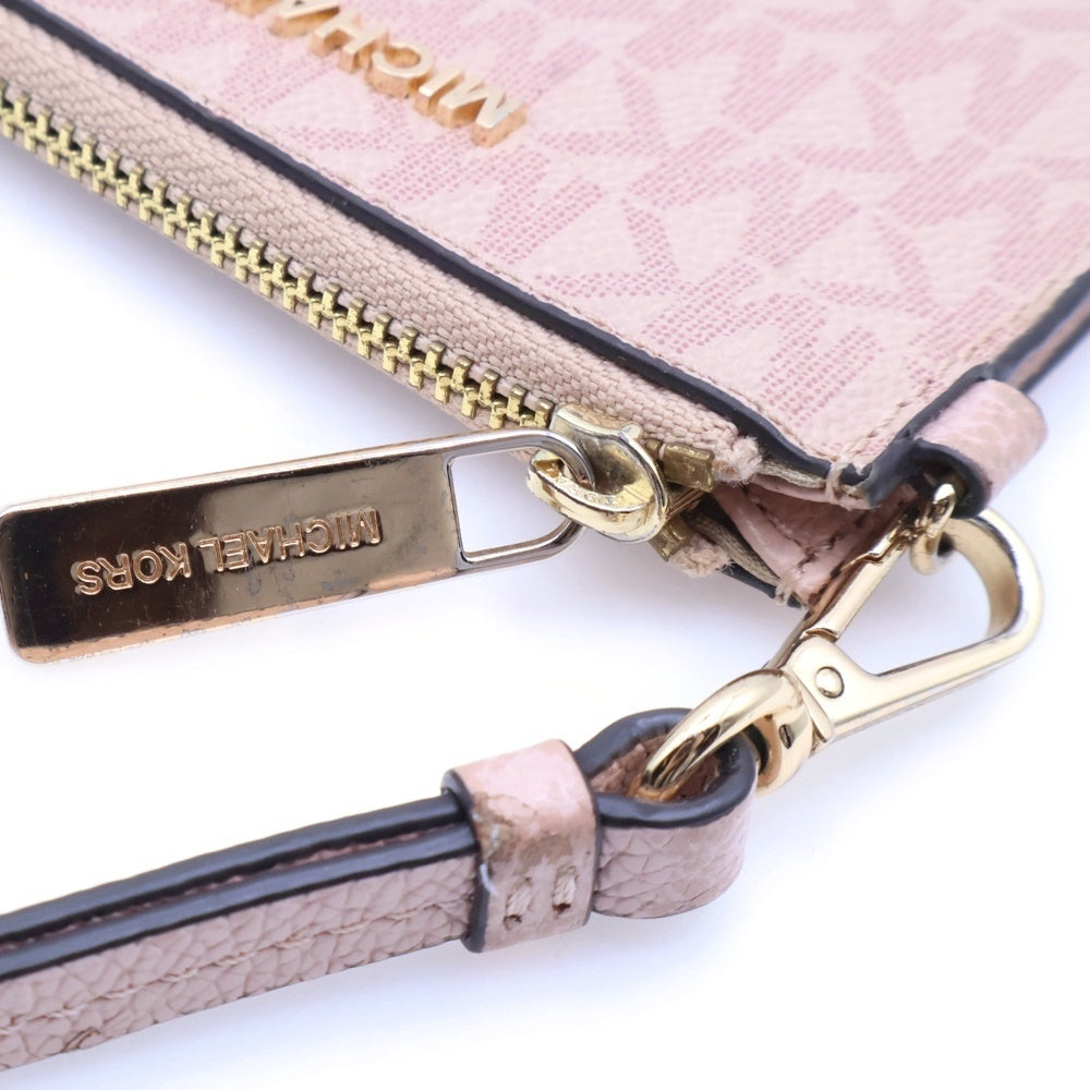 MICHAEL KORS(マイケルコース) MKロゴ ストラップ付レザーフラグメントケース カードケース ピンク