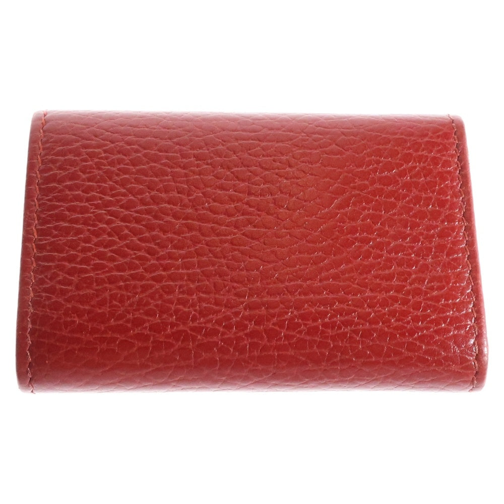 GUCCI(グッチ) GGマーモント レザー 6連キーケース キーホルダー ゴールド金具 レッド 456118