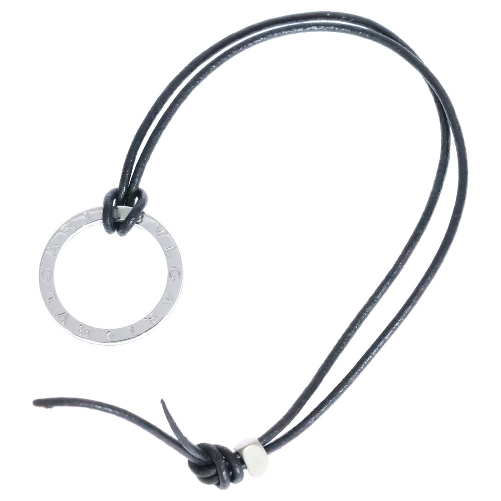 BVLGARI(ブルガリ) キーリング ネックレス ペンダント シルバー レザー SV925 15g