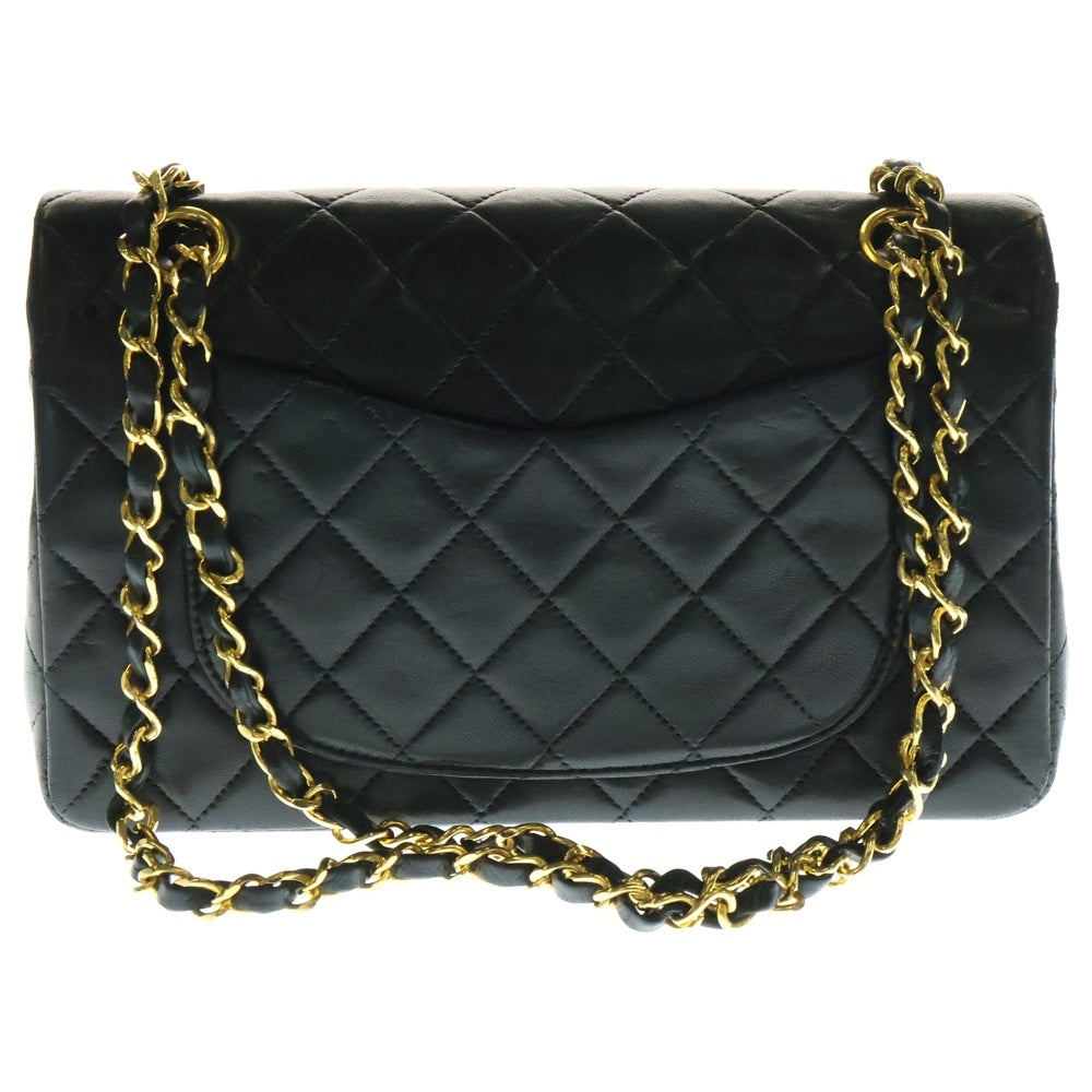 CHANEL(シャネル) ココマーク マトラッセ23 Wチェーン Wフラップ ラムスキン レザーチェーンショルダーバッグ ブラック レディース