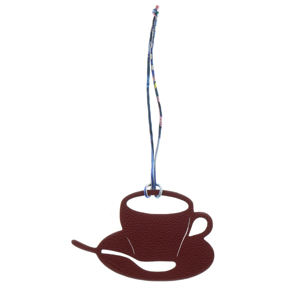 HERMES(エルメス) プティ アッシュ コーヒー チャーム バッグチャーム レザー ワインレッド ボルドー/ブラック