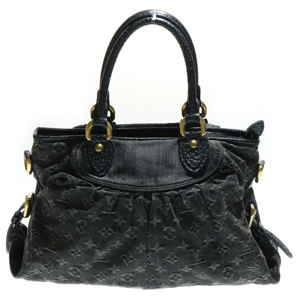 LOUIS VUITTON(ルイヴィトン) モノグラムデニム ネオカヴィGM ノワール 2WAY レザー切替ハンドバッグ ショルダーバッグ グレー レディース M95352