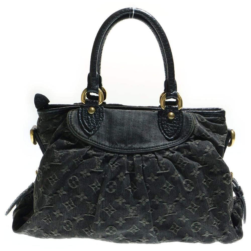 LOUIS VUITTON(ルイヴィトン) モノグラムデニム ネオカヴィGM ノワール 2WAY レザー切替ハンドバッグ ショルダーバッグ グレー レディース M95352