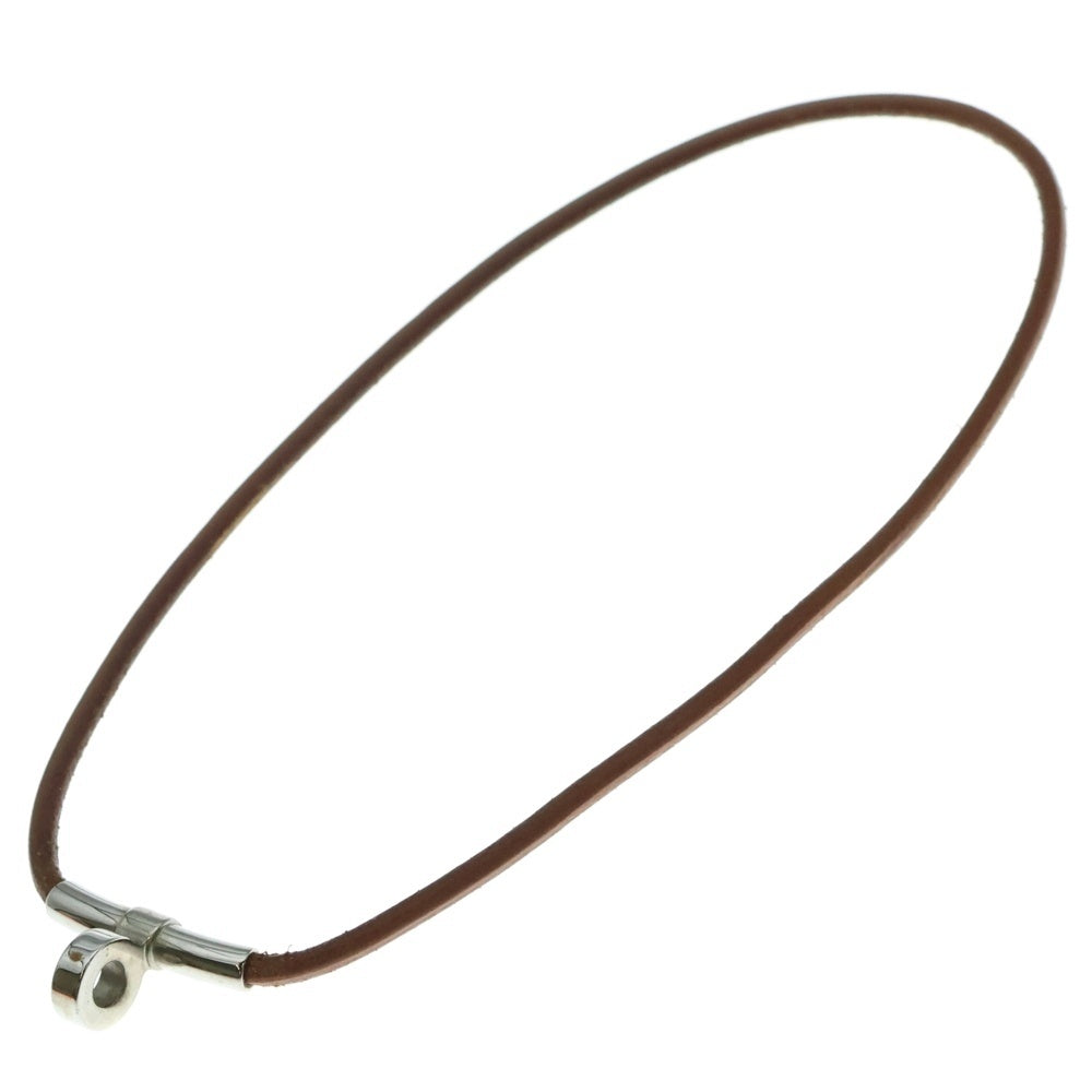 HERMES(エルメス) キテチョーカー ネックレス ブラウン シルバー金具 レザー