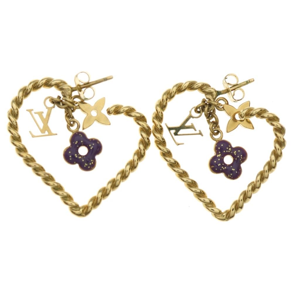 LOUIS VUITTON(ルイヴィトン) ブークルドレイユ スウィートモノグラムインマイハート ピアス ゴールド M65823