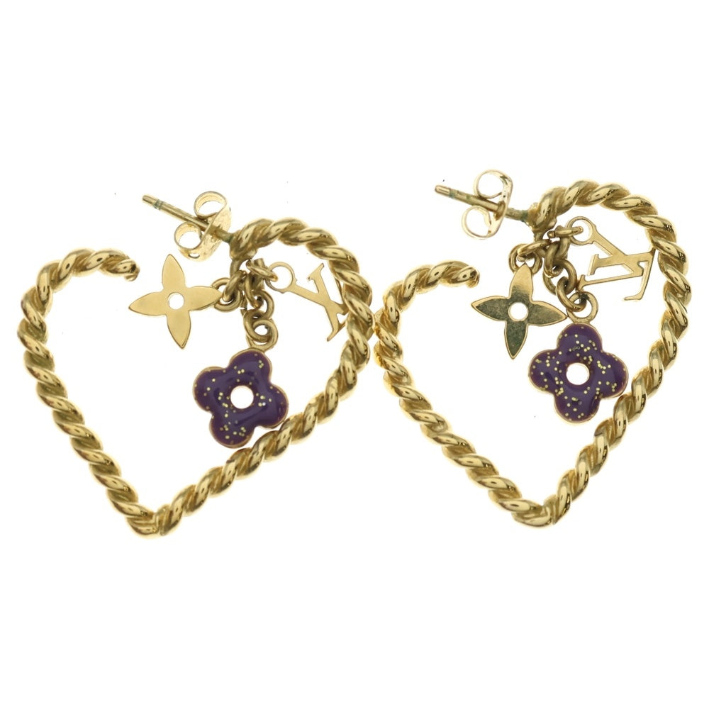 LOUIS VUITTON(ルイヴィトン) ブークルドレイユ スウィートモノグラムインマイハート ピアス ゴールド M65823