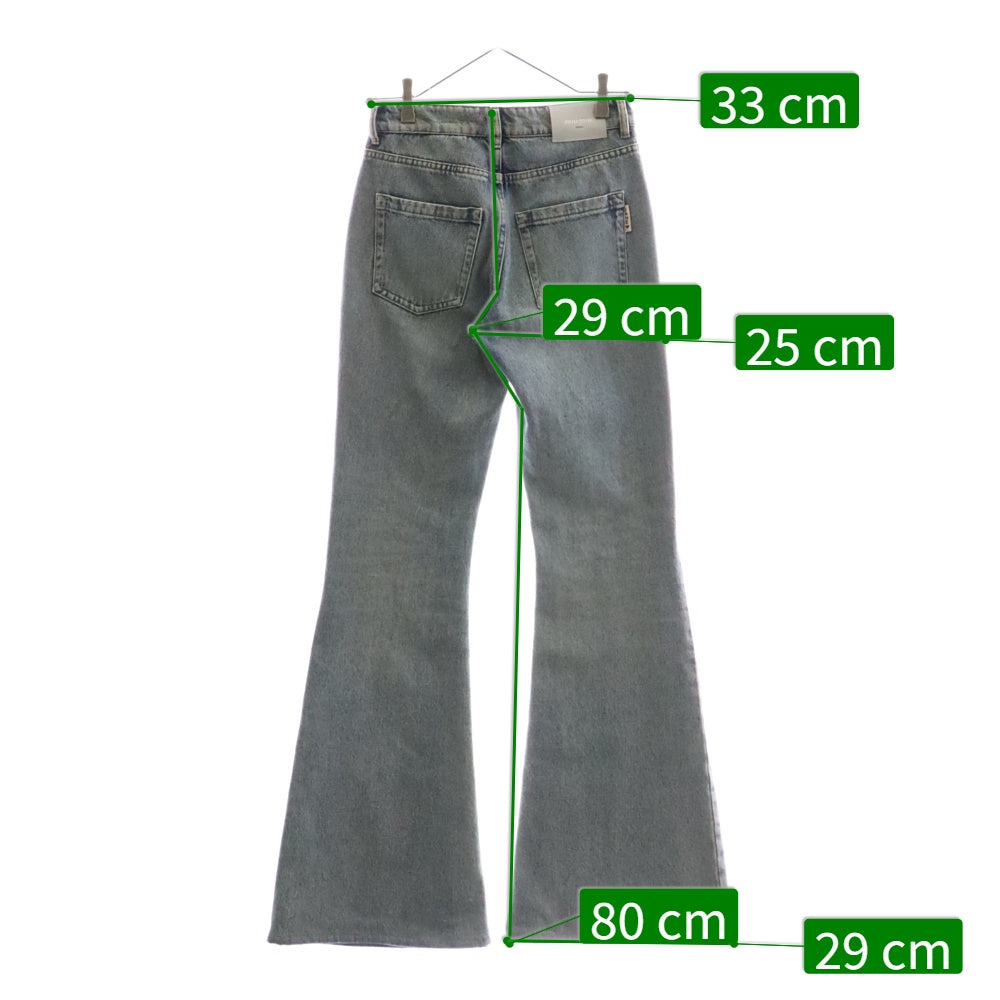 miumiu(ミュウミュウ) ロゴパッチ付ブーツカットデニムパンツ