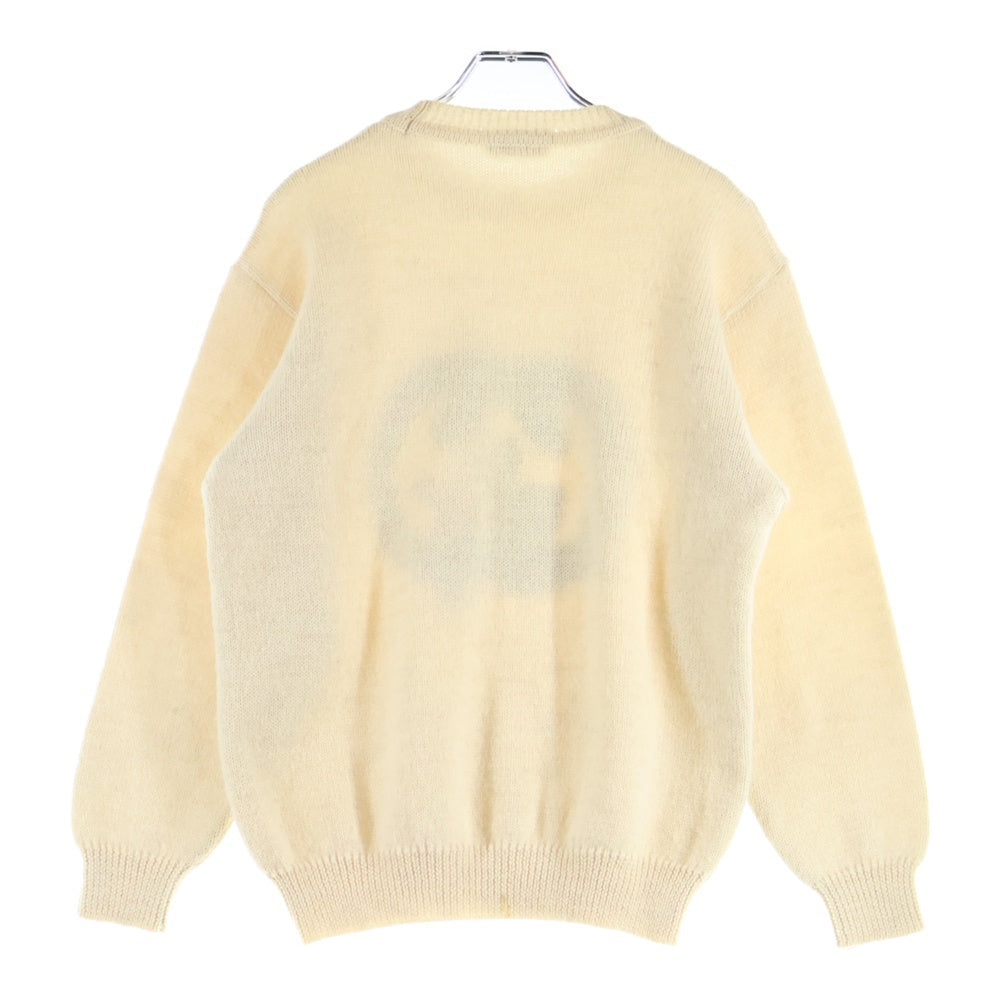 GUCCI(グッチ) インターロッキングG ロゴジャガード アルパカ混 ウール クルーネック プルオーバー 長袖ニット セーター ベージュ