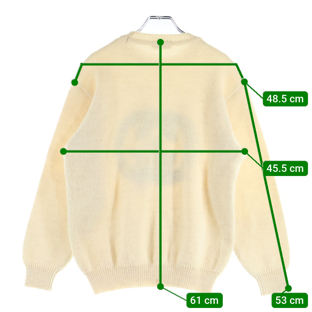 GUCCI(グッチ) インターロッキングG ロゴジャガード アルパカ混 ウール クルーネック プルオーバー 長袖ニット セーター ベージュ