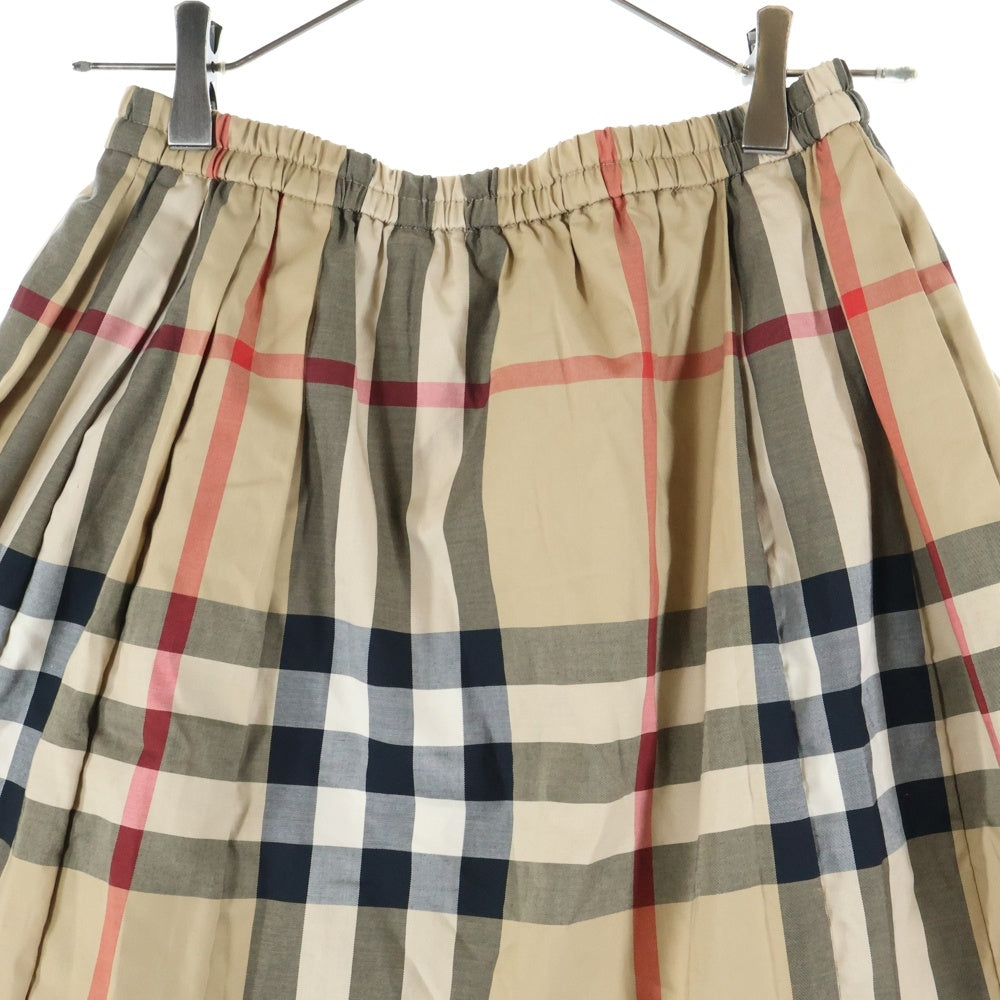 BURBERRY(バーバリー) ノバチェック総柄 ウエストゴム フレア ミディアムスカート ベージュ レディース 8039522