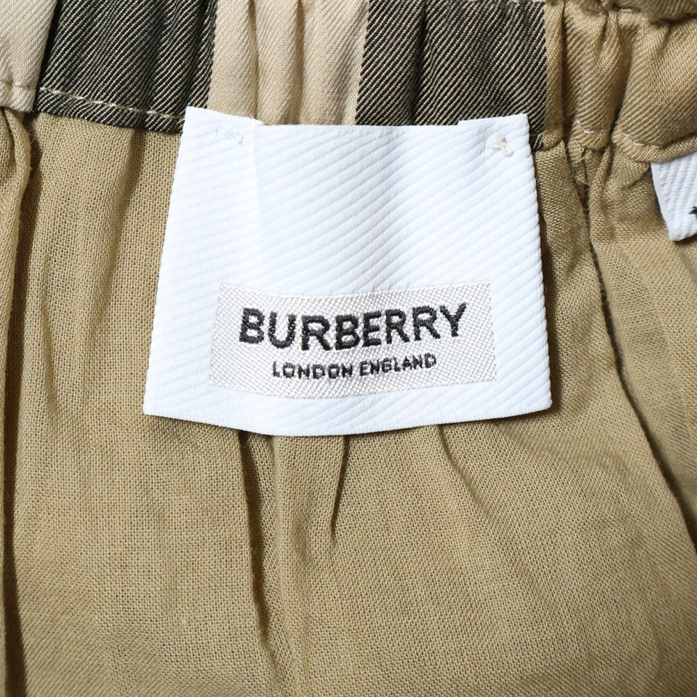 BURBERRY(バーバリー) ノバチェック総柄 ウエストゴム フレア ミディアムスカート ベージュ レディース 8039522