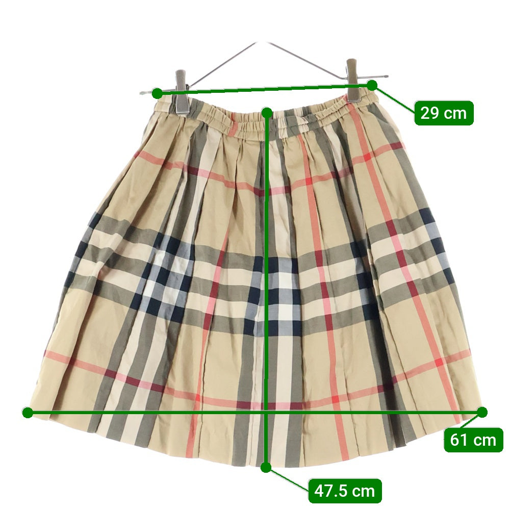 BURBERRY(バーバリー) ノバチェック総柄 ウエストゴム フレア ミディアムスカート ベージュ レディース 8039522