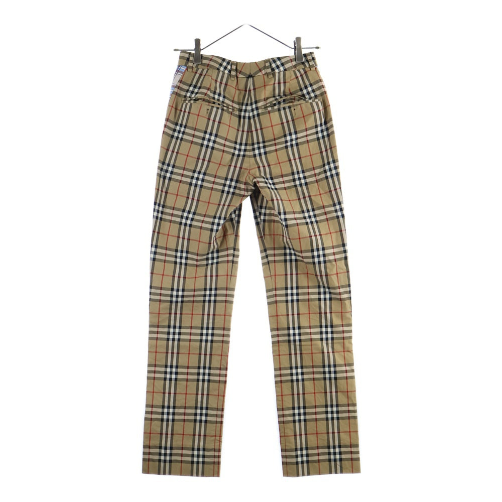 BURBERRY(バーバリー) サイドラインノバチェックスラックスパンツ 8016903 ベージュ
