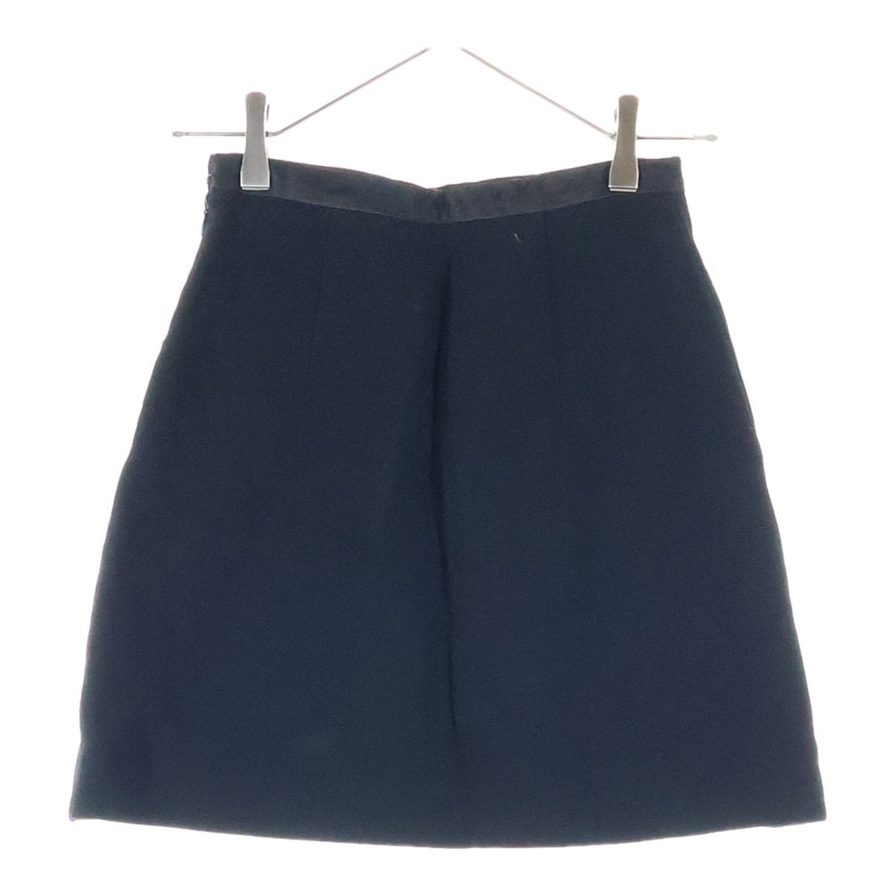 miumiu(ミュウミュウ) 18SS シルクサテン切り替え レーヨン ミニスカート ブラック レディース MG1261