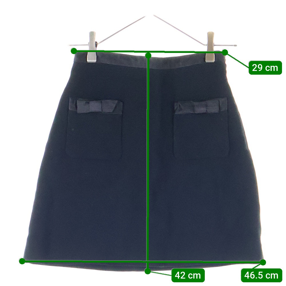 miumiu(ミュウミュウ) 18SS シルクサテン切り替え レーヨン ミニスカート ブラック レディース MG1261