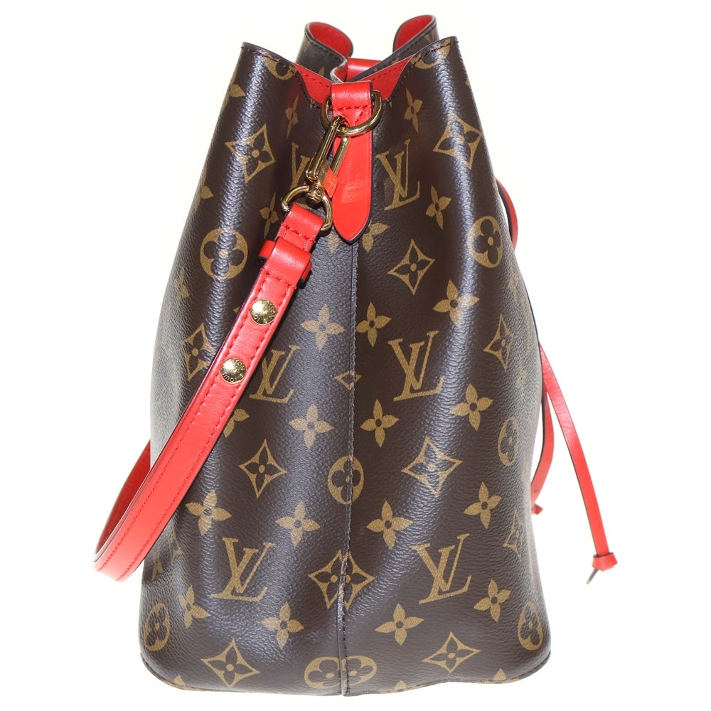 LOUIS VUITTON(ルイヴィトン) モノグラム ネオノエ ハンドブック ブラウン×レッド PVC ショルダーバッグ M44021