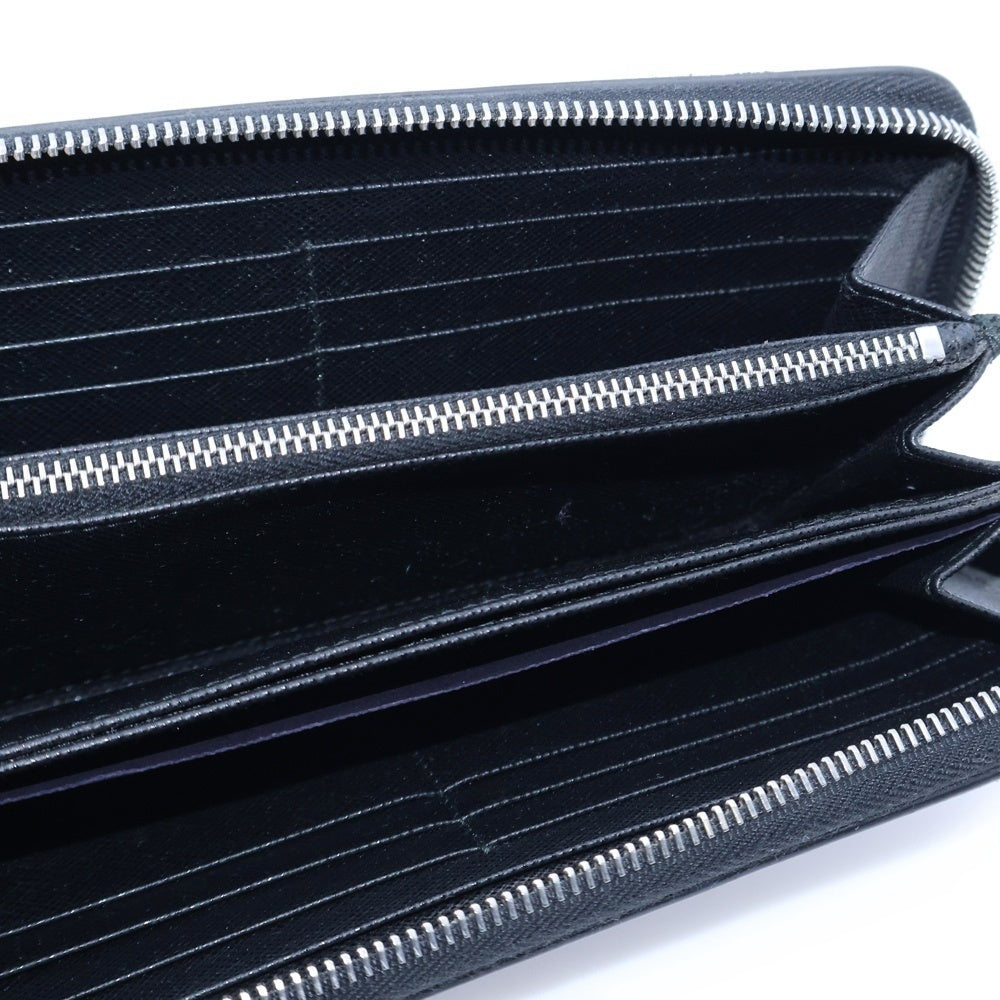 PRADA(プラダ) ラウンドファスナー エンボス加工 ロングウォレット 長財布 カードケース ブラック レザー 2ML317 シルバー金具