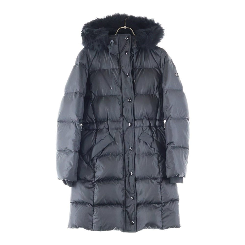 COACH(コーチ) ファー フーデッド ジップアップ ダウンジャケット ダウンコート ブラック F34152