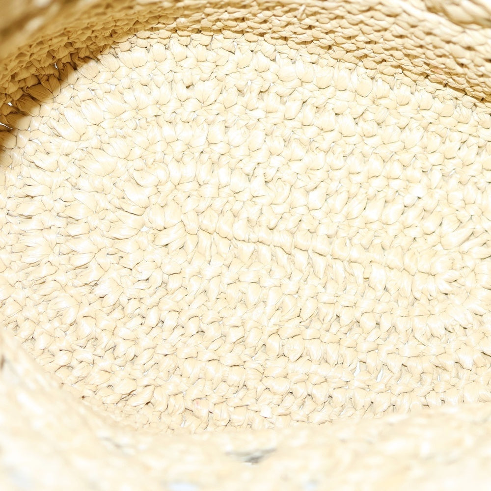 PRADA(プラダ) クロシェ ミニ トライアングルロゴ カゴ ショルダー トートバッグ ベージュ 1BG494